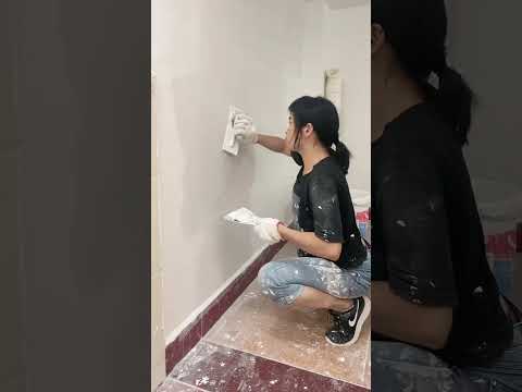 How to Prepare Tiles Wall ,​ Wall paint​ Fast & Beauty part  6139