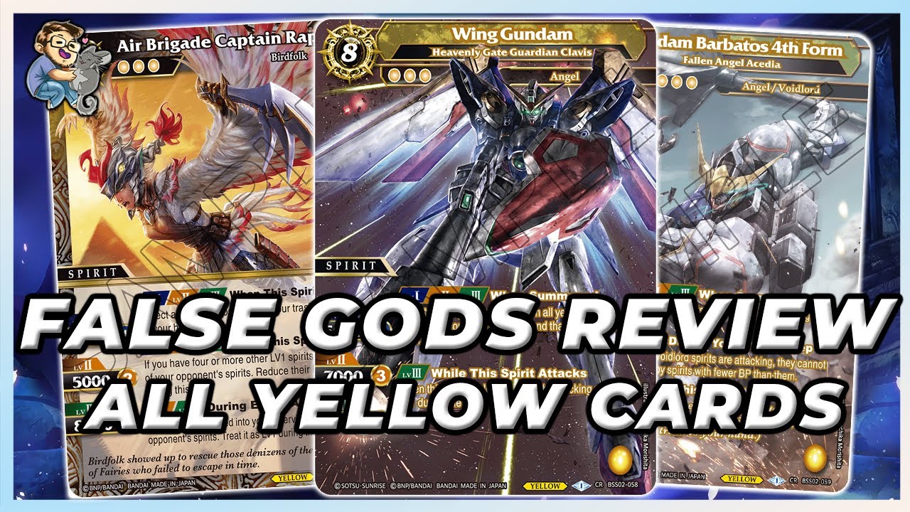 BSS-02 All Yellow Overview! | False Gods & Gundam Collab| Battle Spirits Saga