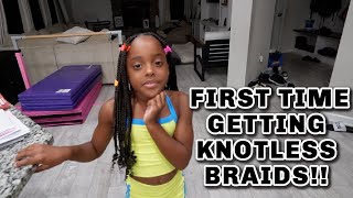 FIRST TIME GETTING KNOTLESS BRAIDS!!