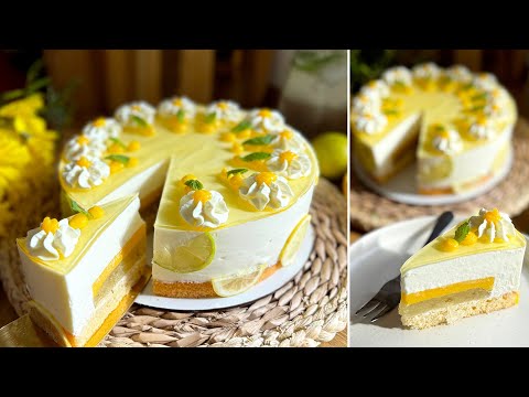 LIMONÁDÉ TORTA🍋🍋‍🟩🧊 citrom, lime, menta 🌿 - BebePiskóta