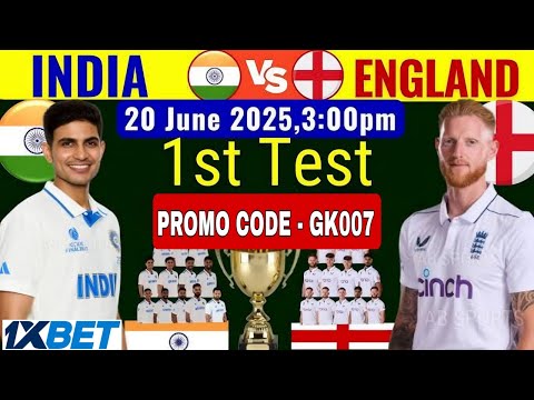 ENG vs IND 1st Test 2025 Prediction 🔥 | कौन मारेगा बाज़ी? | 1XBET Promo Code 2025 | ind vs eng test