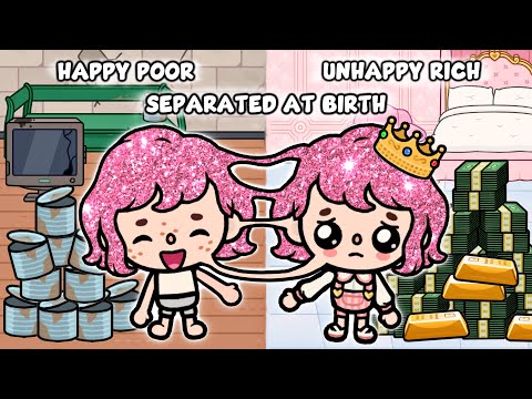 Separated at Birth: Happy Poor 😃 and Unhappy Rich 😟 | Sad Toca Life Story | Toca Boca World