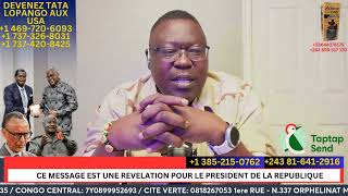 URGENT: MESSAGE FORT  AU PRESIDENT FATSHI ET AUX PASTEURS: NÓSEZ PAS CE PLAN