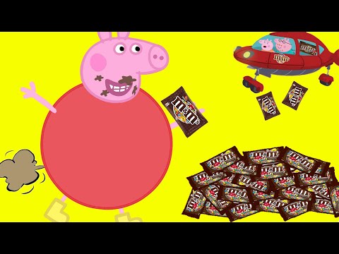 Peppa Pig Eating A lot of candies M&Ms Funny Story New Parody and More