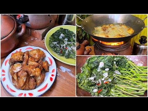 Masak Ayam Goreng Bawang Putih di Dapur Traditional