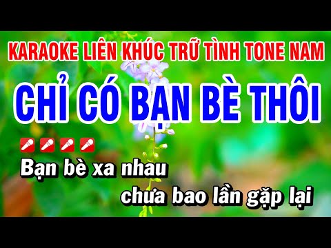 Karaoke Liên Khúc Trữ Tình Tone Nam Nhạc Sống Dễ Hát – Chỉ Có Bạn Bè Thôi | Hoài Phong Organ