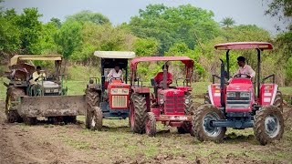 John Deere 5050E Stuck in Mud badly Rescued By 4 Tractors | Mahindra Arjun NOVO Swaraj 855 Fe 275 Di