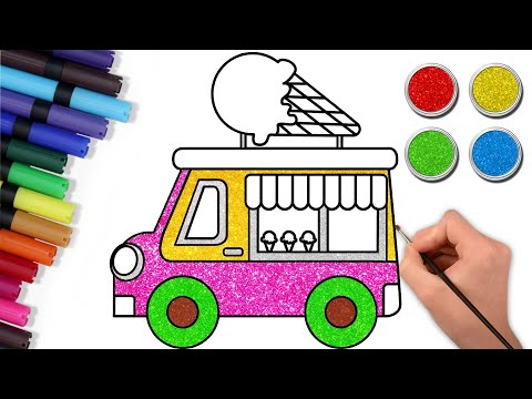 🍫How To Draw A Chocolate Ice Cream Cone & Truck🍦🚚 | Easy Drawing | Chiki Art Hindi