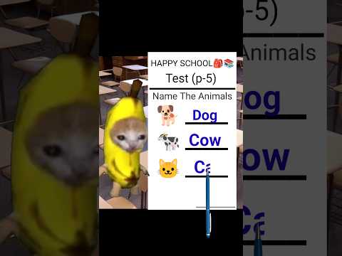 Banana cat school exam part 5 #funny #bananacat
