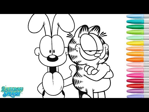 Garfield and Odie Coloring Page | @RainbowSplash