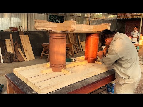 Innovation In Carpentry, Using Dangerous Lathe To Create Two Extremely Sturdy Dining Table Legs