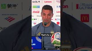 Lionel Scaloni is at loss for words when it comes to Lionel Messi 😅#WorldCup