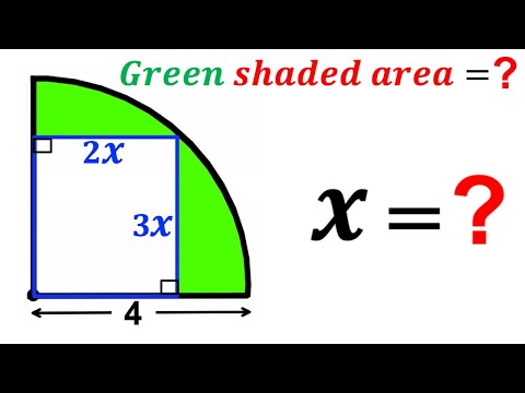 Can you find the area of the Green shaded region? | (Quarter Circle) | #math #maths | #geometry