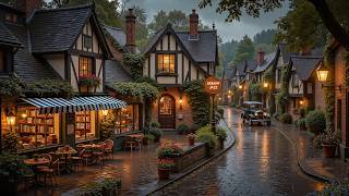 Cozy Rainy Village Jazz | Dreamy Bookstore Café Ambience for Study, Work & Relaxation