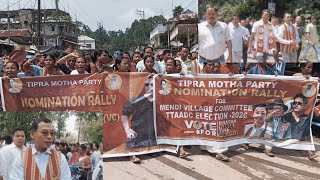 Salema RD Block o Tipra Motha Nomination MDC Rajeswar D/b MDC Prasmit Debbarma Manjakmung bai