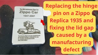 Replacing the hinge pin on a Zippo Replica 1935 an