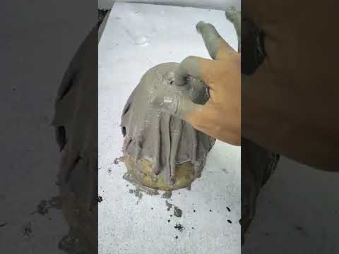 Cement Flower Vase Making | Cement Craft #shorts