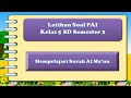 Kuis Pendidikan Agama Islam - Surah Al-Ma'un