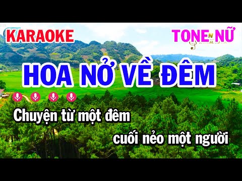 Hoa Nở Về Đêm Karaoke Tone Nữ Nhạc Sống Rumba