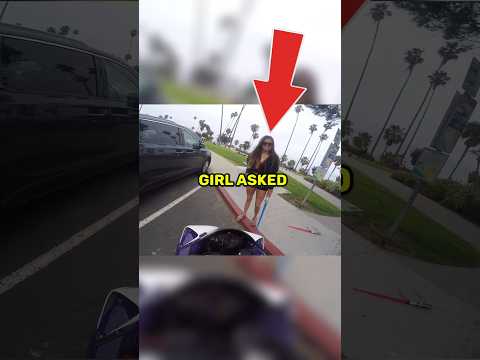 This cute girl asks biker for a long drive #shorts