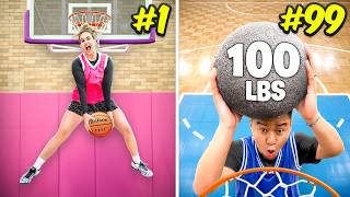 Boys vs Girls in 100 Basketball Challenges!