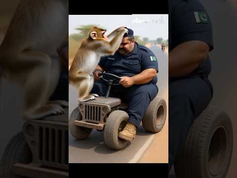 O my God tractor per police Wale Ki Topi utani Bandar Ne