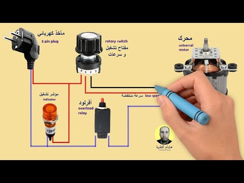 الدائرة الكهربائية للمطحنة الخلاط الكهربائي