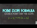 Mastering the Point Slope Formula