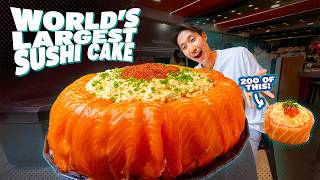 WORLD'S LARGEST 7KG SUSHI CAKE! | 200 SERVINGS EATEN SOLO?!
