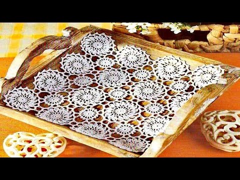 كروشية مفرش سفرة بوحدة جديدة سهلة ومميزة How to make a tablecloth with a crocheted