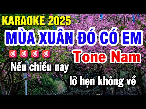 Karaoke Mùa Xuân Đó Có Em Nhạc Sống Tone Nam Beat Hay | Huỳnh Lê