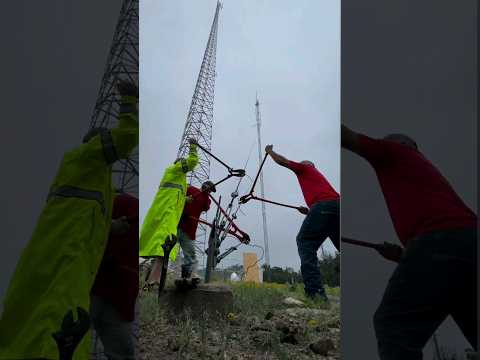 Safe Dismantling of High-Rise Mobile Towers | Cutting Anchors with Precision #shorts #youtubeshorts