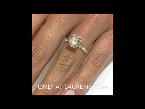 3 ct Cushion Moissanite Yellow Gold Engagement Ring