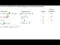 Polynomial Degree and Leading Coefficients
