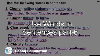 Use Words in Sentences part-6
