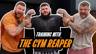 World's Strongest Brothers Take On Gym Reaper! 🔥 Log & Bench Press Session
