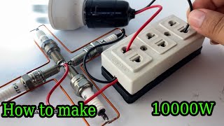 Technology How to create 10000w electricity energy at home self running use spark plug free