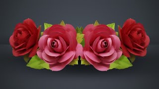 easy paper rose flower | cute rose paper flower | paper flower making | paper flower #flowers #rose
