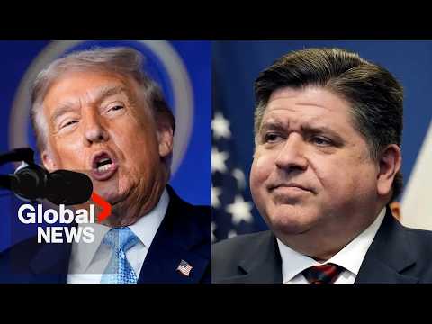 YouTube video thumbnail: Trump Calls JB Pritzker “a big fat Slob” During Thanksgiving Turkey Pardoning Ceremony
