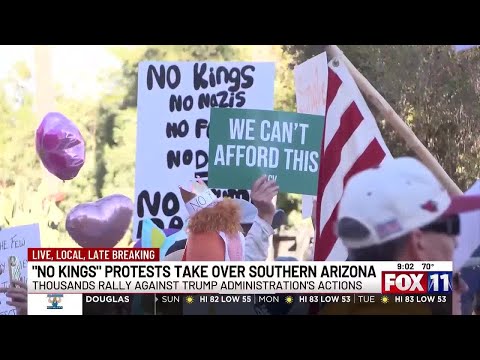 YouTube video thumbnail: "No Kings" Protest in Tucson