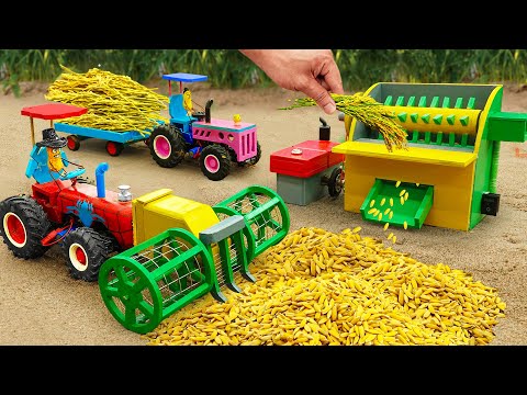 Diy tractor making mini Rice Fields Harvester Machine | Diy mini Agricultural Construction | HP Mini