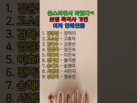 촌스러워서 본명을 개명한 여자연애인
