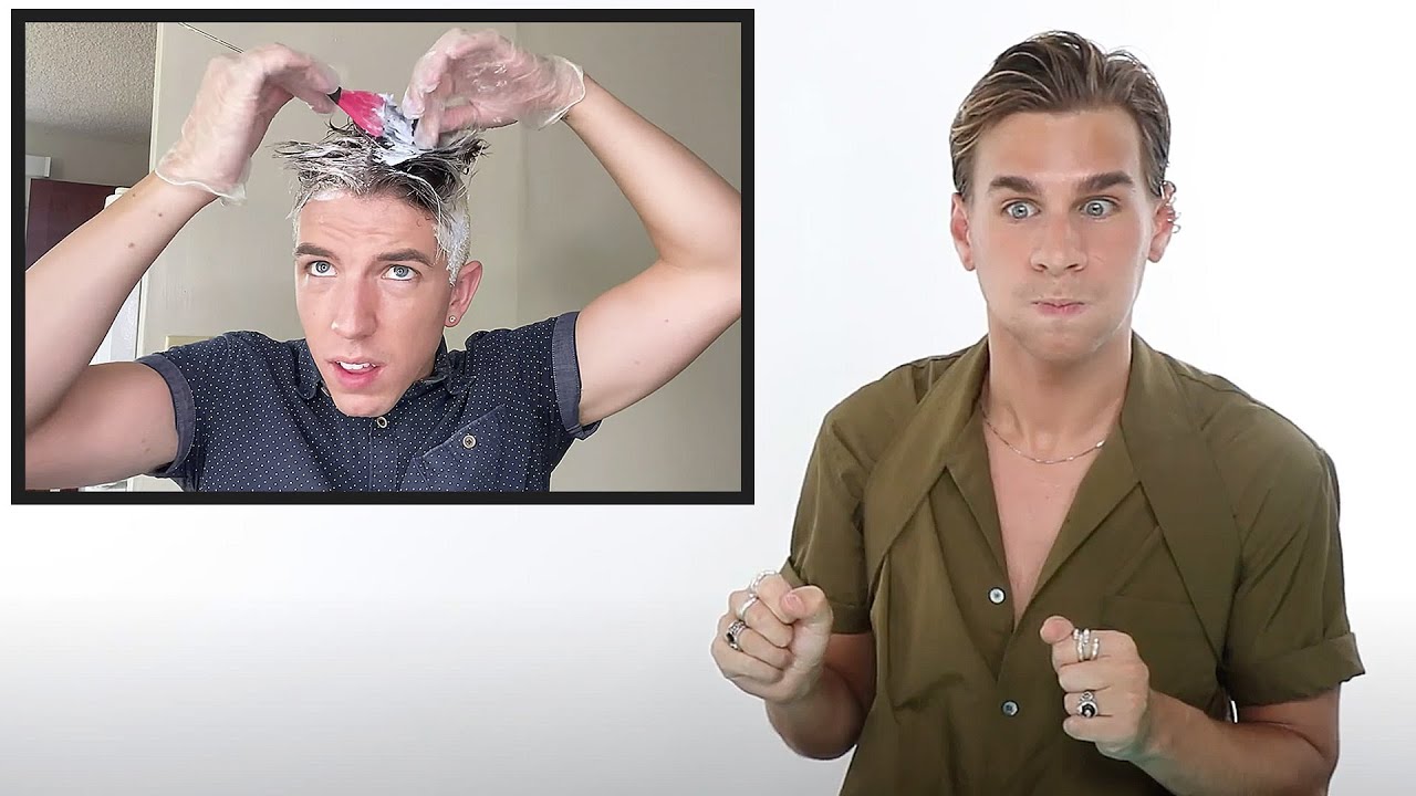 Hairdresser reacts to hyram coloring his hair purple