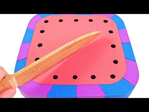 Satisfying Video | How To Make Melon from Kinetic Sand Cake Cutting ASMR RainbowToyTocToc