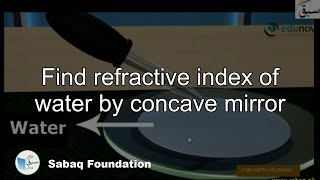 Find refractive index of water by concave mirror