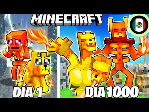 SOBREVIVÍ 1000 DÍAS como CRIATURAS DE FUEGO en MINECRAFT HARDCORE!