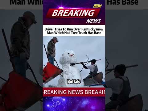 Driver tries to run over Kentucky snow man which had three trunk has base #news #shorts