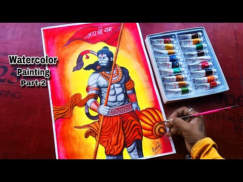 Hanuman ji Drawing | Lord Hanuman Drawing | Hanuman watercolor painting | God Drawing