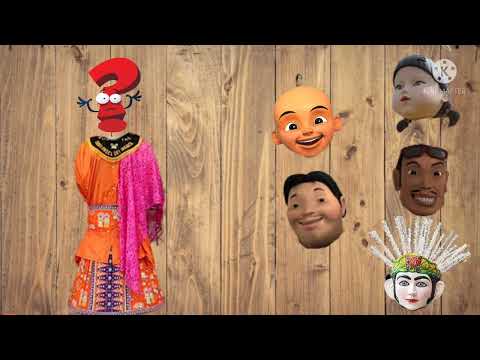Tebak gambar kepala ondel ondel Upin Ipin sopo Jarwo boneka skuidgem