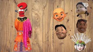 Tebak gambar kepala ondel ondel Upin Ipin sopo Jarwo boneka skuidgem